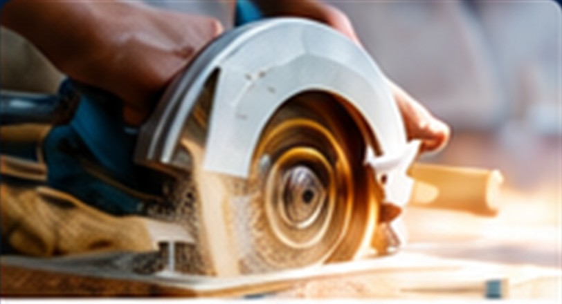 Construction saw cutting building material